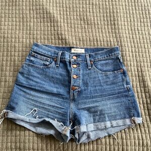 Madewell High-Rise Button Fly Denim Shorts - size 29R